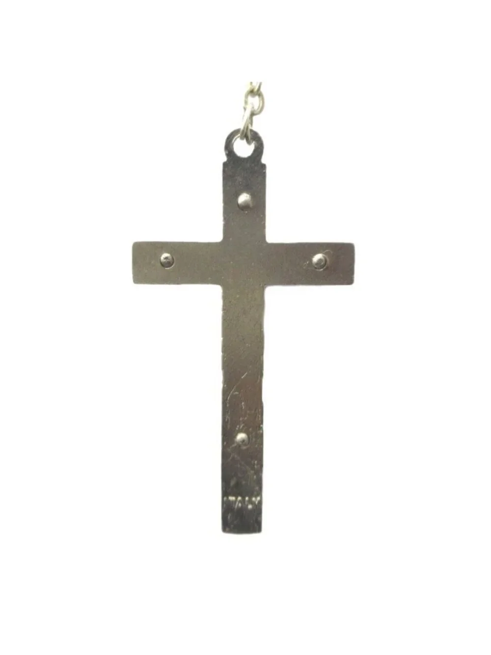 Dolce & Gabbana Rosary Necklace Long Pendant Cross Black